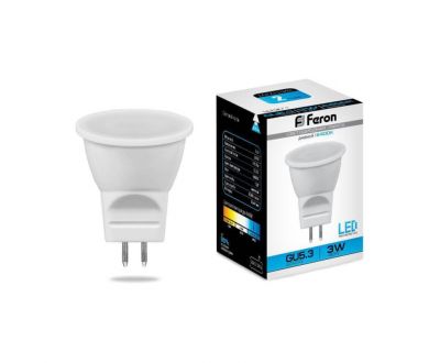 Купить Лампа светодиодная Feron G5.3 3W 6400K матовая LB-271 25553 Лампа светодиодная Feron G5.3 3W 6400K матовая LB-271 25553