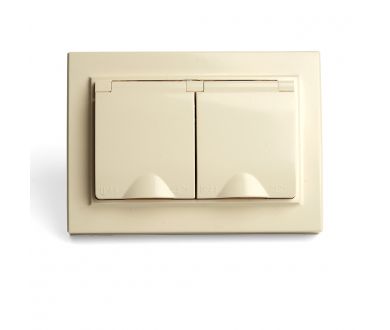 Купить Розетка 2-местная с/з с крышкой Stekker Эрна PST16-9015-02 49137 Розетка 2-местная с/з с крышкой Stekker Эрна PST16-9015-02 49137