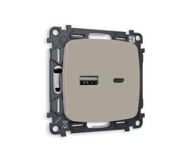 Купить Комплект механизма розетки 2USB A+C 20W (быстрая зарядка) Ambrella Volt Omega MO371010 Комплект механизма розетки 2USB A+C 20W (быстрая зарядка) Ambrella Volt Omega MO371010