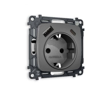 Купить Комплект механизма розетки 2USB A+C 20W (быстрая зарядка) с/з Ambrella Volt Omega MO660010 Комплект механизма розетки 2USB A+C 20W (быстрая зарядка) с/з Ambrella Volt Omega MO660010